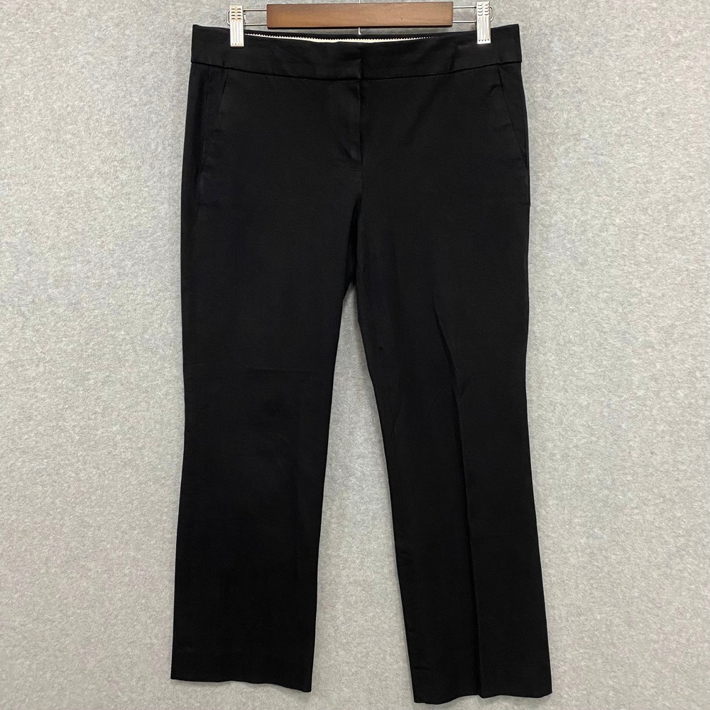 J CREW Women's Size 4 Campbell Straight Leg Cotton Blend Stretch Black Pants